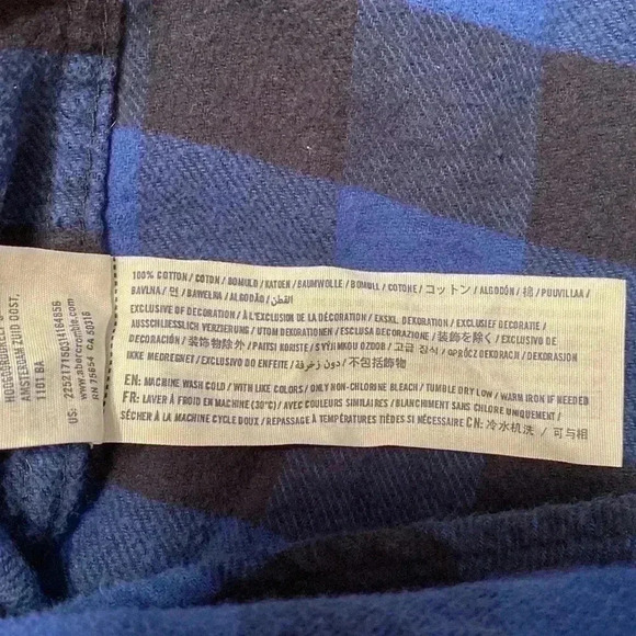 Abercrombie Youth Kids 13/14 Black and Blue Flannel Shirt - Picture 6 of 6